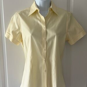 Brooks Brothers Fitted Yellow Notched Collar Button Down